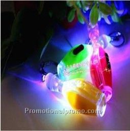 Colorful led light flashlight style bowling pin keychain