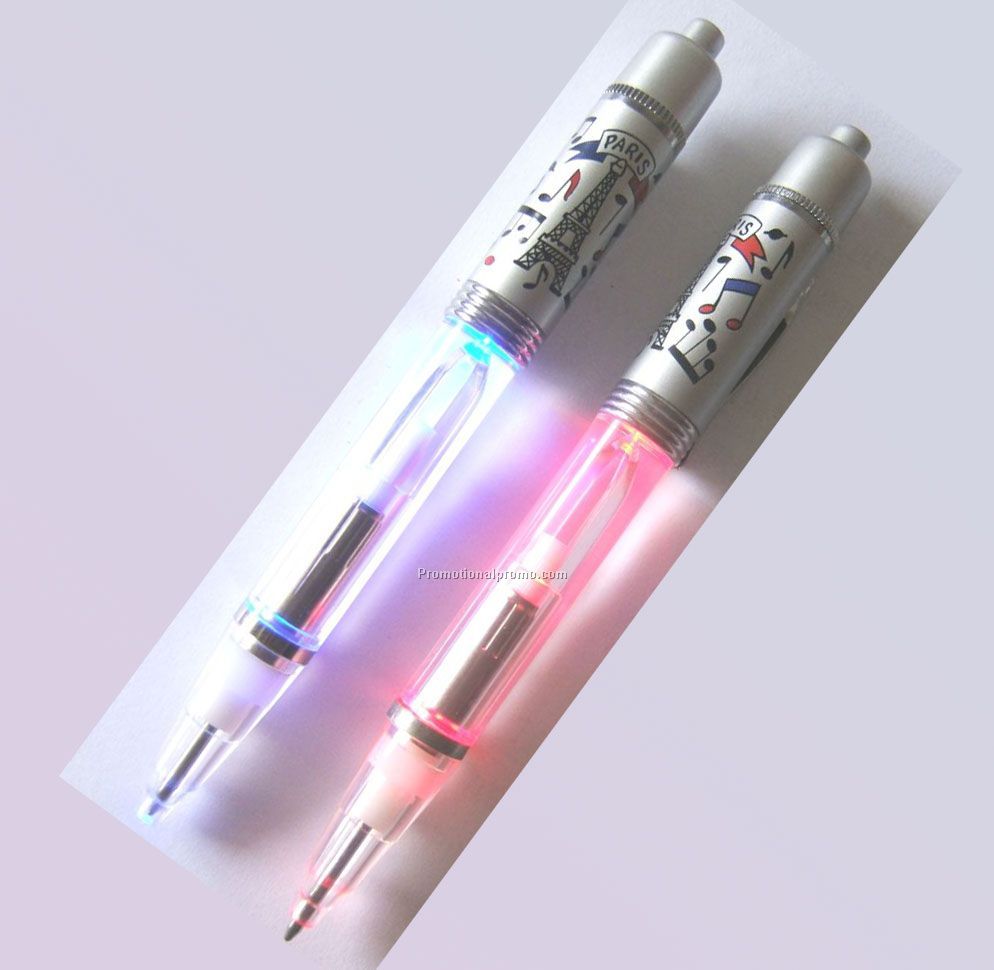 Musical pen with led lights