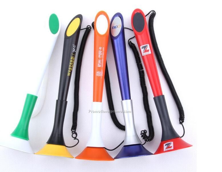 Multicolor Custom Logo Plastic Desk Pen With Chain , Table Pen With Holder