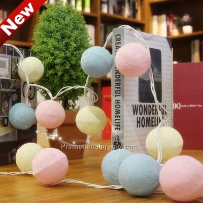 Promotional DIY LED Round Cotton Yarn Ball LED Light String For Wedding And Christmas