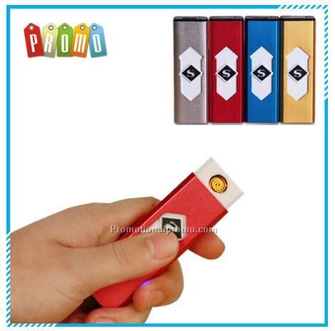 Wholesale metal windproof usb charging lighter for gift, Rechargeable electronic flameless USB lighter