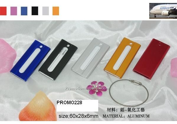 Metal aluminum aviation luggage tag