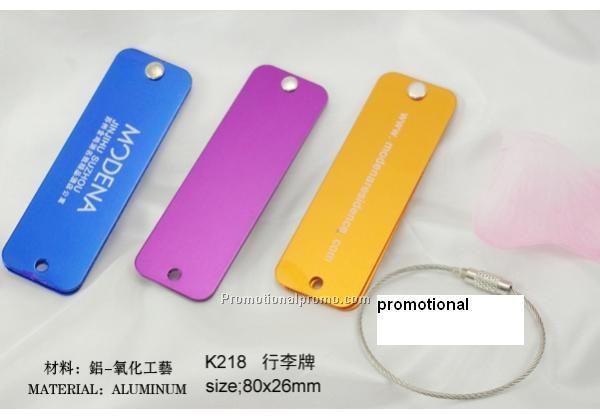 Rectangle metal luggage tag