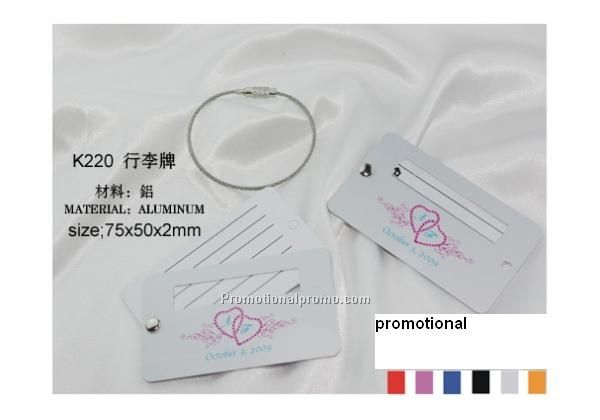 Hotel aluminum luggage tag