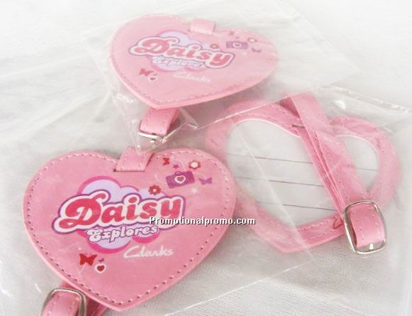heart shape PU luggage Tag