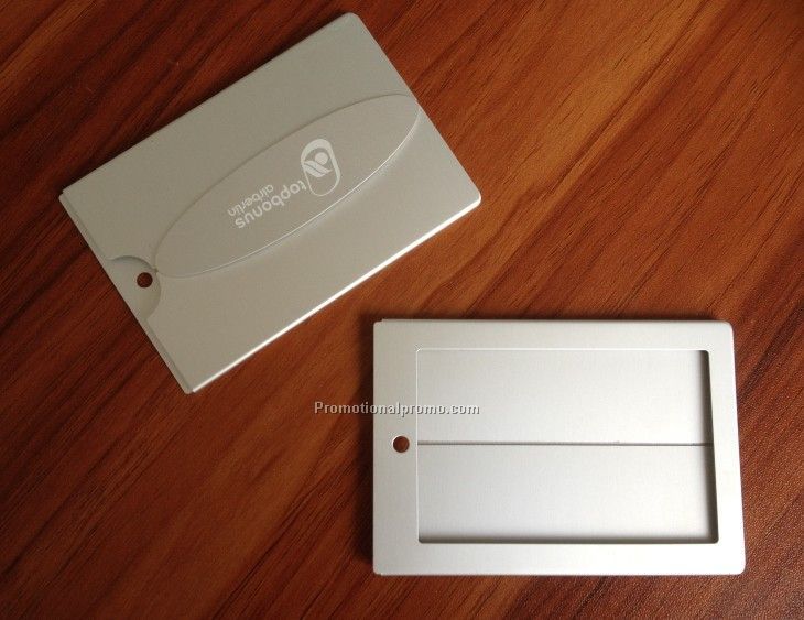 Aluminum luggage tag with metal key ring