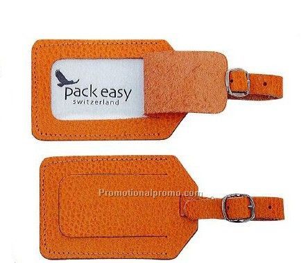 Leather luggage tag