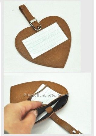 PU heart shaped Luggage tag