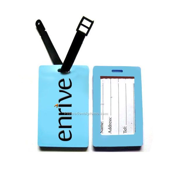 OEM Color and printing 3D Soft PVC Plastic luggage tag with insert paper