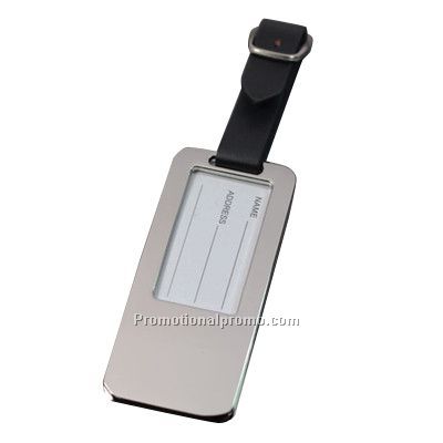 Promotional Printed Metal Luggage tag with leather strap