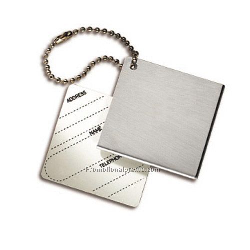 Brush stainless square metal luggage tags