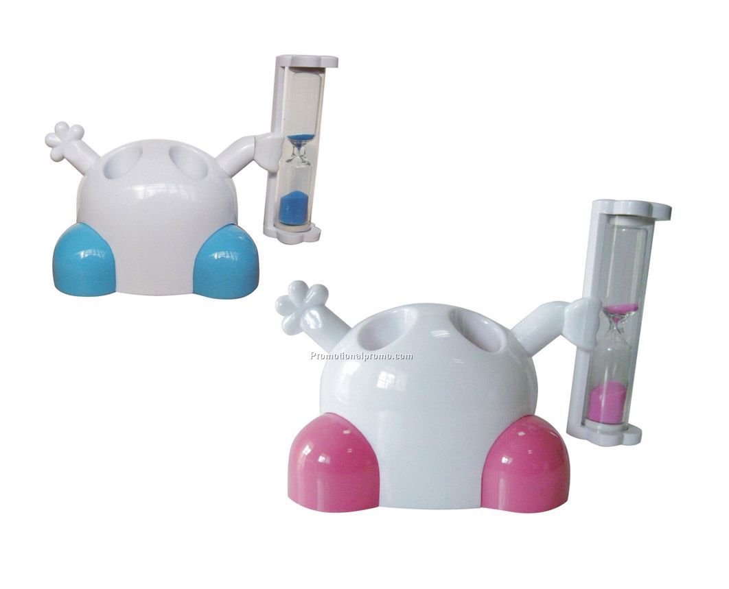 Hourglass toothbrush holder