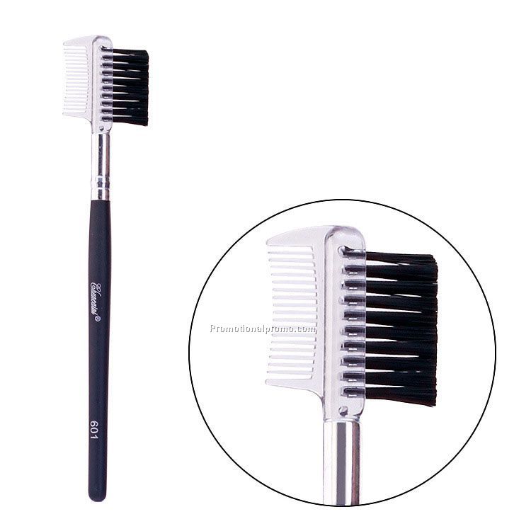 Multi-function portable cosmetic brush with wood handle