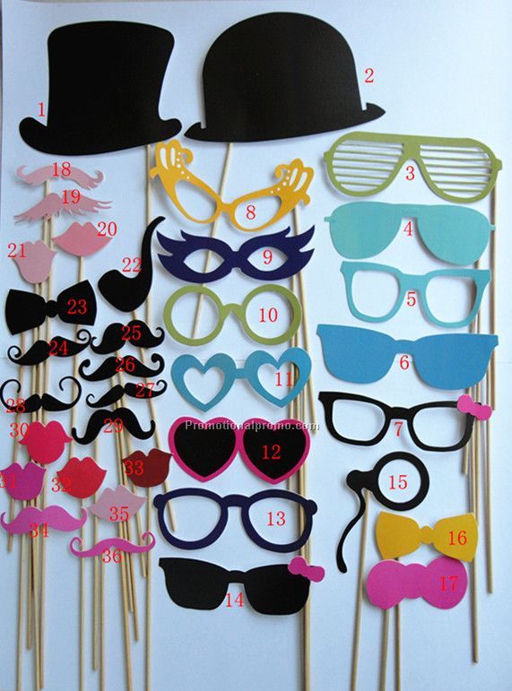 Hostess glass and moustache shaped Photo props or Christmas party mask