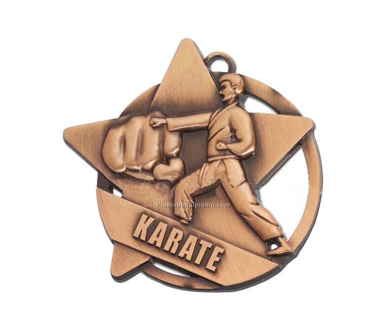 Hollow Stars relief Taekwondo commemorative medal, embossed antique medals