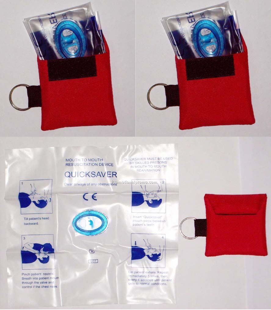 CPR face shield key ring pouch