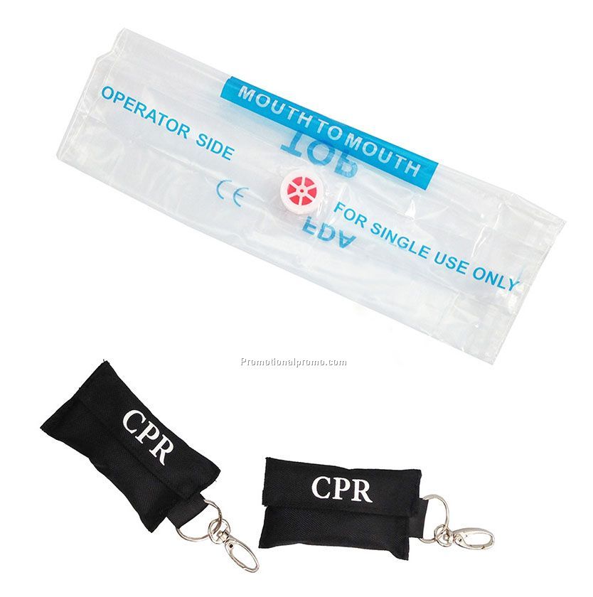 CPR face shield key ring pouch
