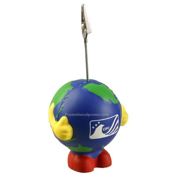 Standing earth person memo holder