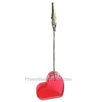 Red heart-shaped Memo clip/holder