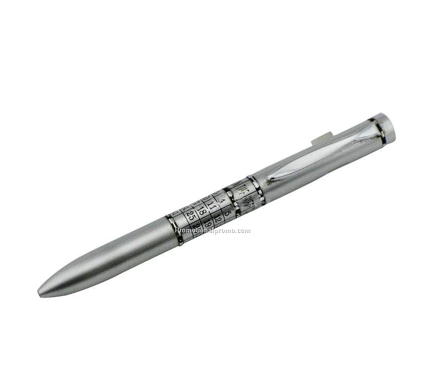 Twist pen with rotating monthly perpetual calendar