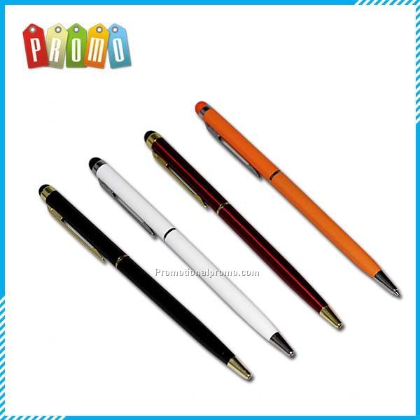 2 in 1 promotional capacitive touch stylus metal ballpoint pen