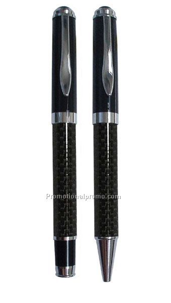 Metal rollerball pen and ballpoint pen