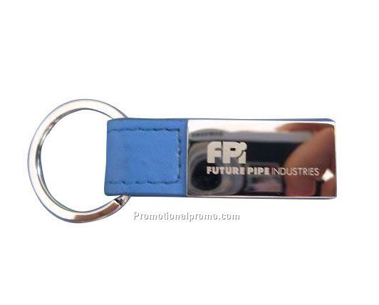 Rectangular Leather Metal keychain