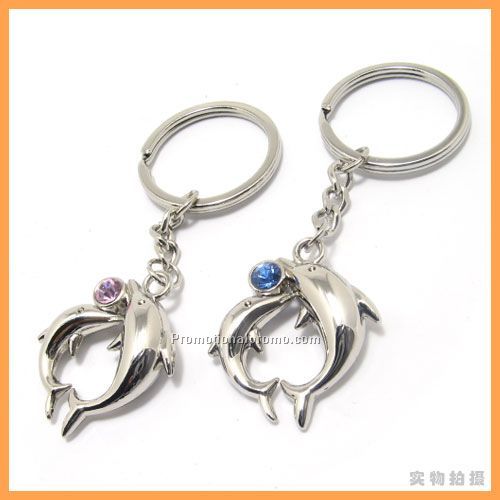 Zinc Alloyed Dolphin Keychain for Lovers