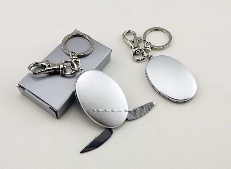 Key chain with knife- key chain, knife, nail file, three in one
