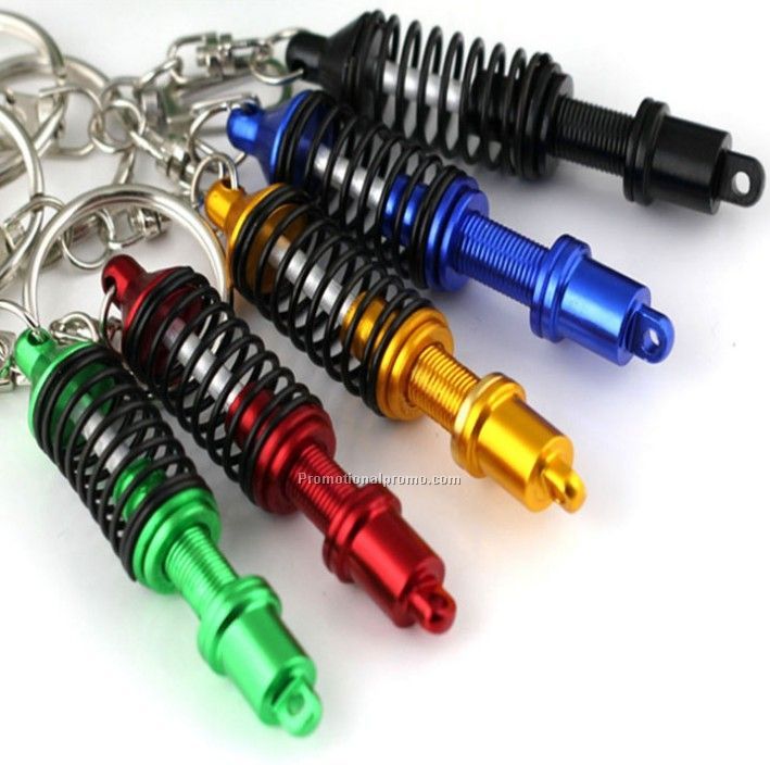 Automotive shock absorber shape keychain, metal adjustable coilover key chain key ring