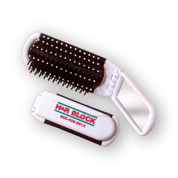 Foldable Hair brush with Mirror