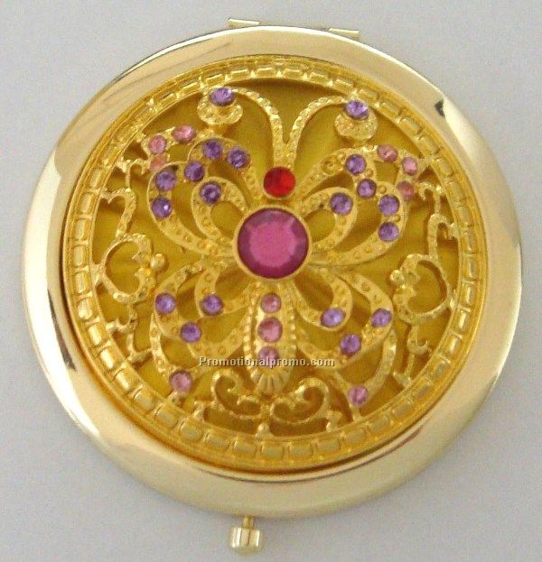 Round metal pocket mirror