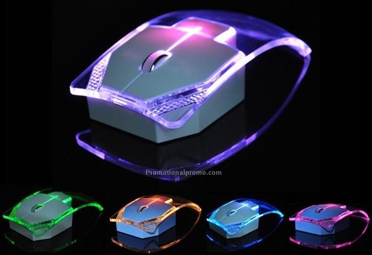 Wholesale Luminous Lights 2.4G Wireless Mouse, Transparent wireless mouse
