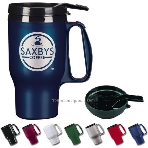 Mug with Closer Lid 16 oz. - Budget Traveler