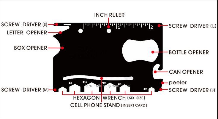 multifunction metal card tool