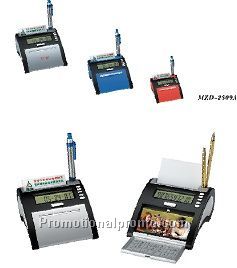 multi-function clock with name card holder