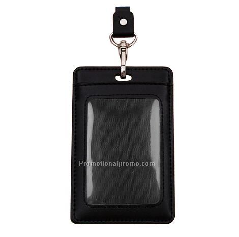 Wholesale Leather ID Card Holder With Leather Lanyard