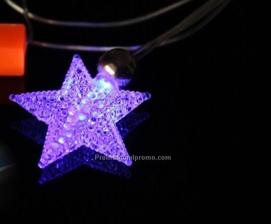 Flashing Five-pointed Star Necklace for Christmas