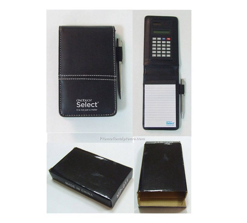 Notebook with Calculator and Ballpen