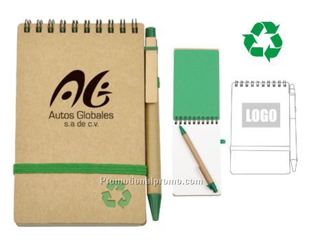 Recycled Notebook with Ball Pen