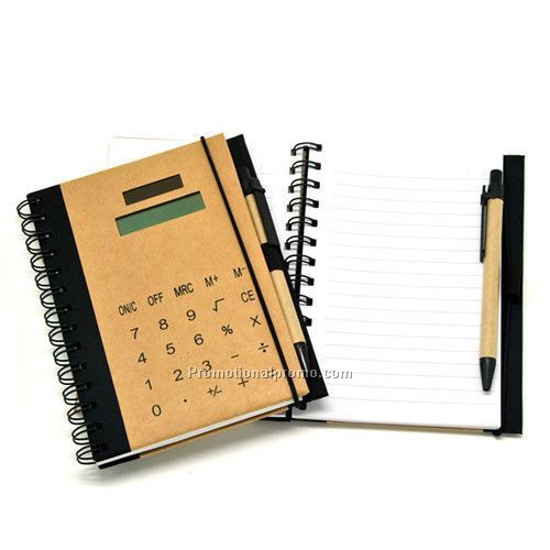 Spiral Notebook With Calculator And Pen