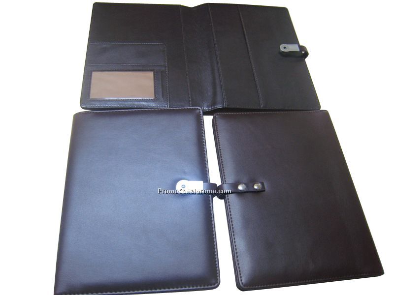 Leather Notebook Cover with USB