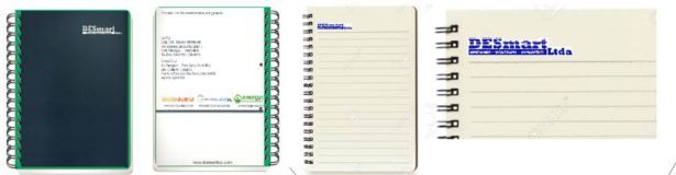 Branded Logo Clear PP Cover Metal Spiral Binding Notebook A5, A6 Size Ruled Lined Inner Pages