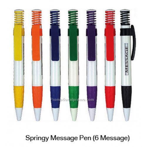 Plastic Springy Message Pen