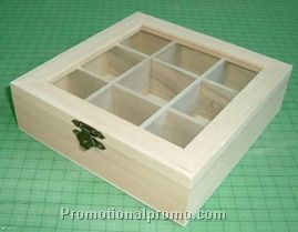 Eco-friendly wooden tea box with glass window