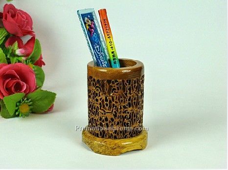 Pecan Brush Pot；Pen Container