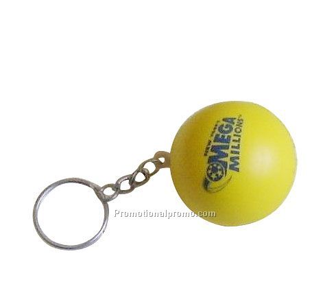 Round PU Stress Ball Keychain