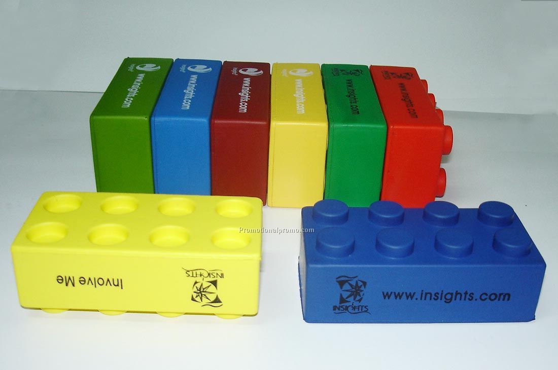 Construction block shaped stress reliever