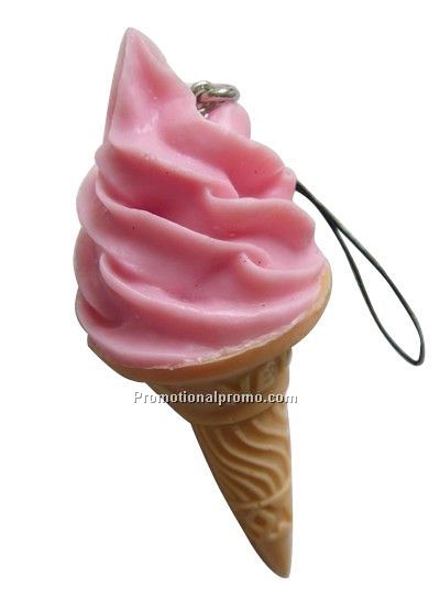 Ice Cream Cone Stress Reliever Keychain, PU Stress ice cream keychain