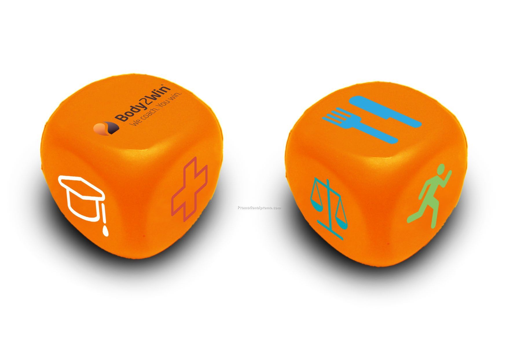 Dice shaped stress ball